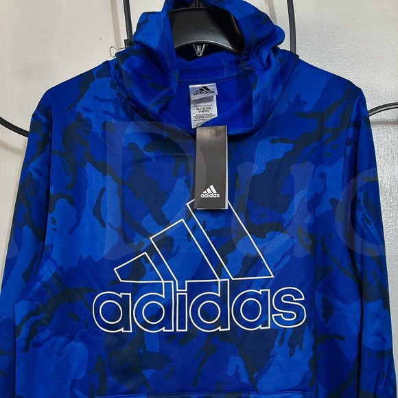 adidas Youth Tech Fleece Hoodie, Blue - Picture 1 of 9